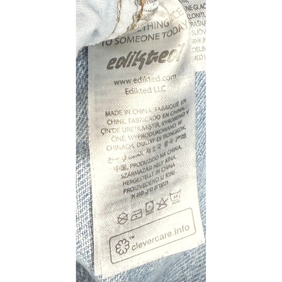 Edikted Women's Sun Embroidered 5 Pocket Denim Jeans Size Small - Picture 5 of 13